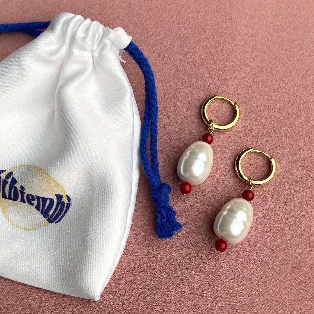 pouch + maraschino earrings