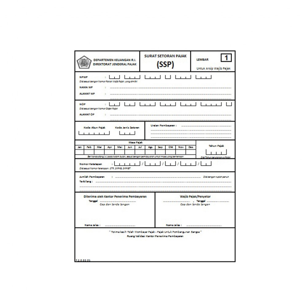 form surat setoran pajak elektronik