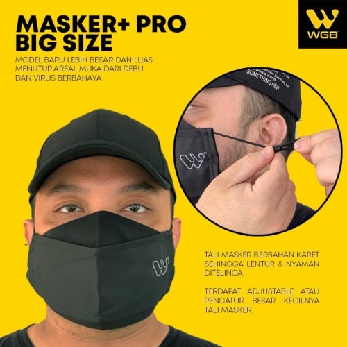 Masker+ PRO BIG SIZE Bahan 3 Lapis Tebal Earloop Korea Anti Virus WGB