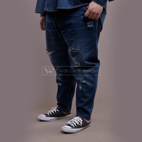 Celana Pria Jumbo Big Size Ukuran Besar WGB BLUE GARMENT LONG JEANS