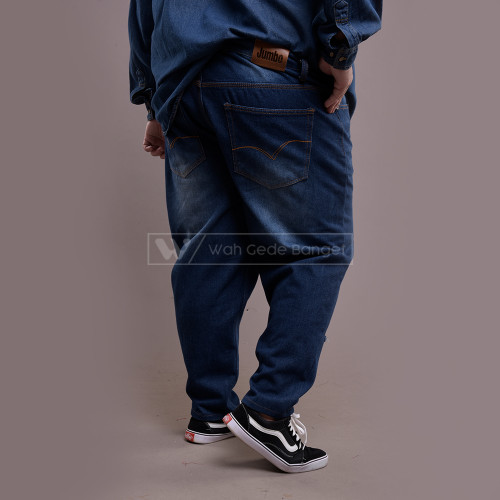 Celana Pria Jumbo Big Size Ukuran Besar WGB BLUE GARMENT LONG JEANS