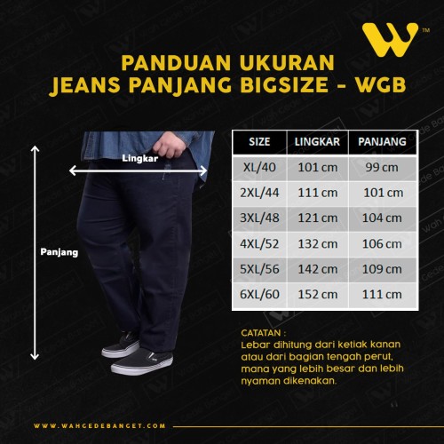 Celana Pria Jumbo Big Size Ukuran Besar WGB BIO STONE LONG JEANS