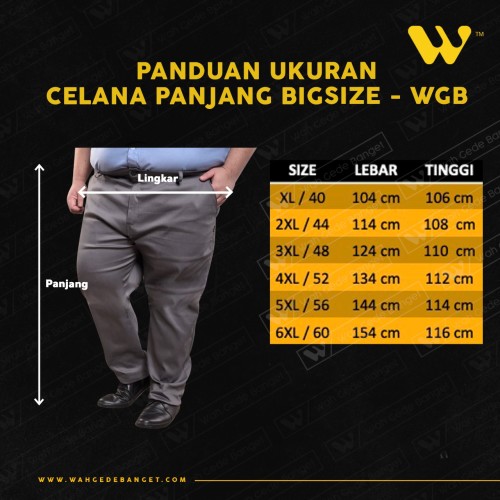 Celana Pria Jumbo Big Size Ukuran Besar WGB BORDERS TARTAN