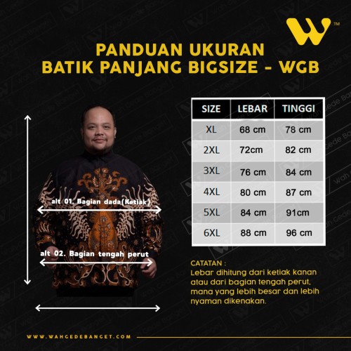 Batik Pria Jumbo Big Size Ukuran Besar WGB GENTALA