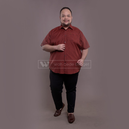 Kemeja Pria Jumbo Big Size Ukuran Besar WGB BUFFALO CHECK RED
