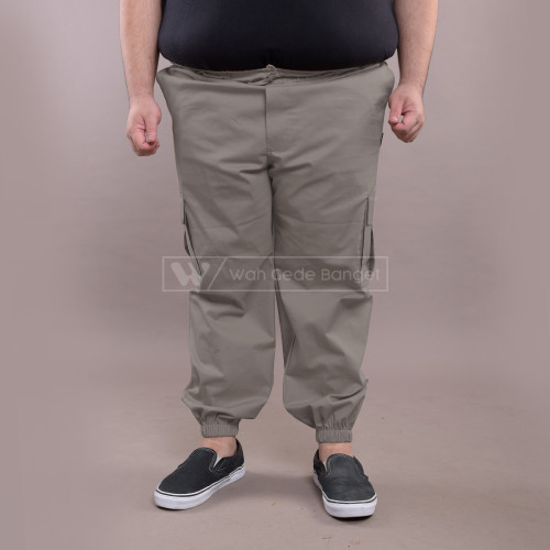 Celana Pria Jumbo Big Size Ukuran Besar WGB CHINO JOGGER CARGO KHAKI