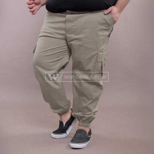 Celana Pria Jumbo Big Size Ukuran Besar WGB CHINO JOGGER CARGO KHAKI