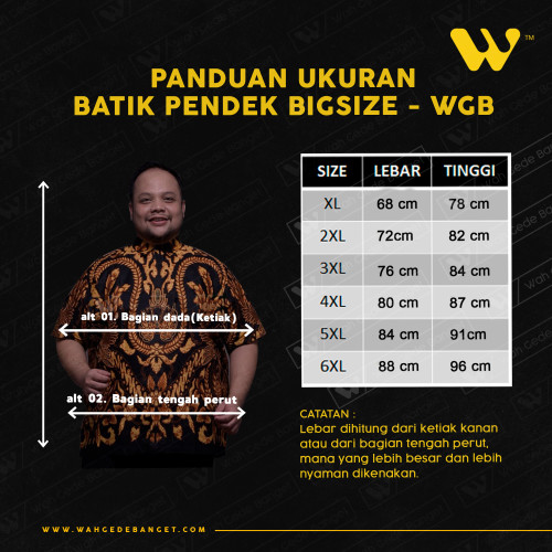 Batik Pria Jumbo Big Size Ukuran Besar WGB KAWUNG BIRU