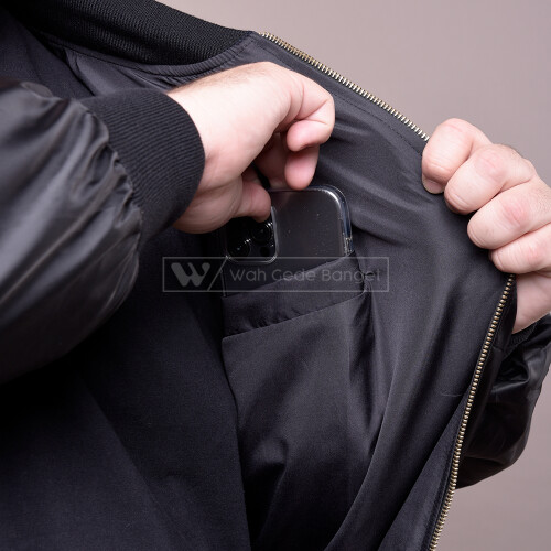 Jaket Pria Jumbo Big Size Ukuran Besar WGB BOMBER BASIC BLACK
