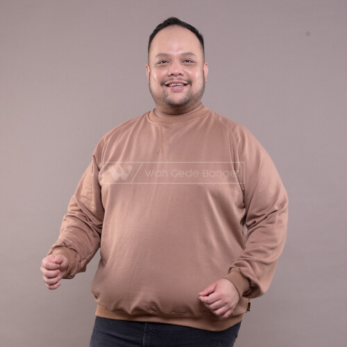 Sweater Pria Jumbo Big Size Ukuran Besar WGB CREWNECK BASIC BEECH