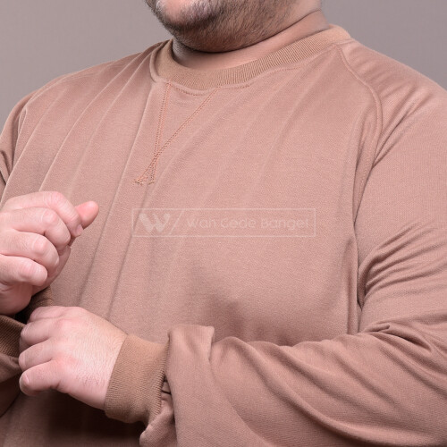 Sweater Pria Jumbo Big Size Ukuran Besar WGB CREWNECK BASIC BEECH