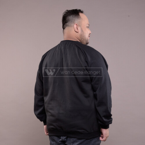 Sweater Pria Jumbo Big Size Ukuran Besar WGB CREWNECK BASIC BLACK