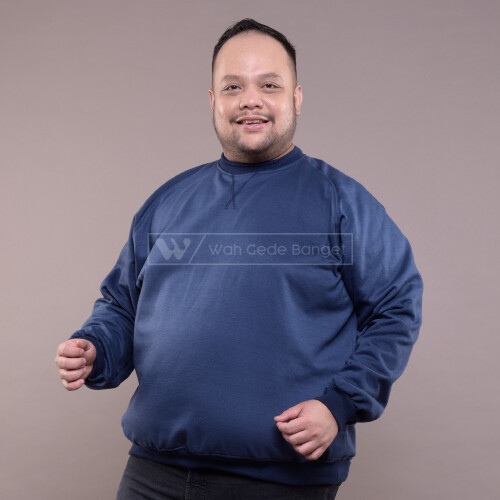 Sweater Pria Jumbo Big Size Ukuran Besar WGB CREWNECK BASIC NAVY