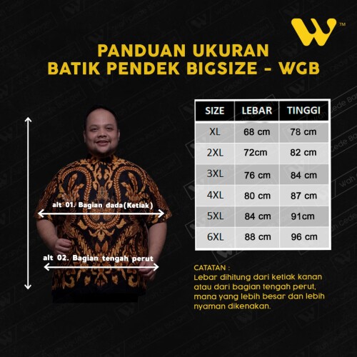 Batik Pria Jumbo Big Size Ukuran Besar WGB GURDO HITAM