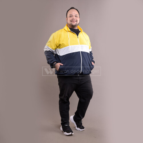 Jacket Windbreaker Pria Jumbo Big Size Cowok Ukuran Besar XL XXXL YELLOW