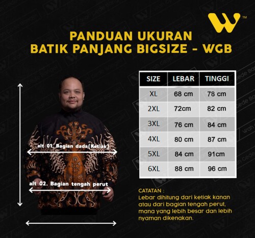 Batik Pria Jumbo Big Size Ukuran Besar WGB HATTALA