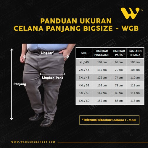 Celana Pria Jumbo Big Size ukuran Besar WGB CHINO PANTS SOFT CREAM SERIES