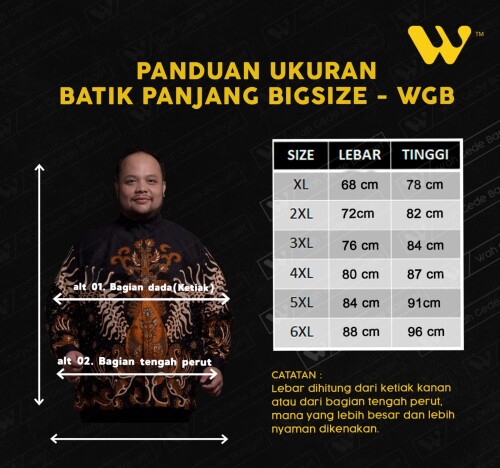 Batik Pria Jumbo Big Size Ukuran Besar WGB KALINGGA
