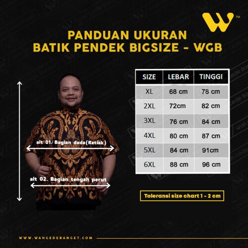 Batik Pria Jumbo Big Size Ukuran Besar WGB KAWUNG BIRU